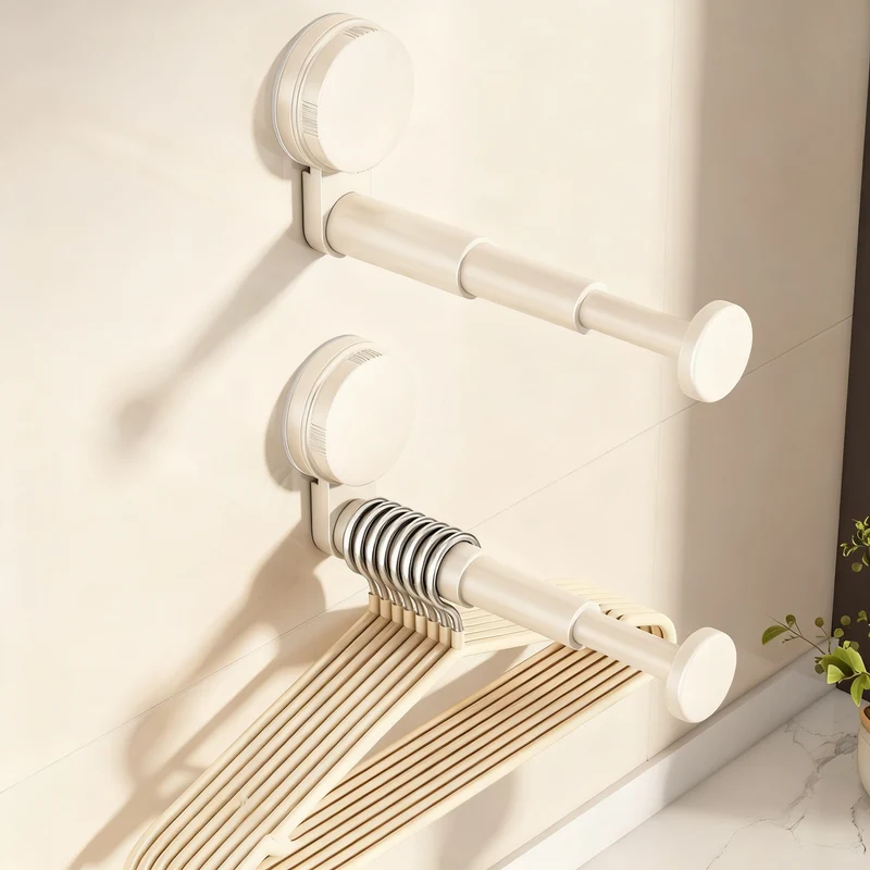 Extendable clothes rail, ABS, wall-mounted