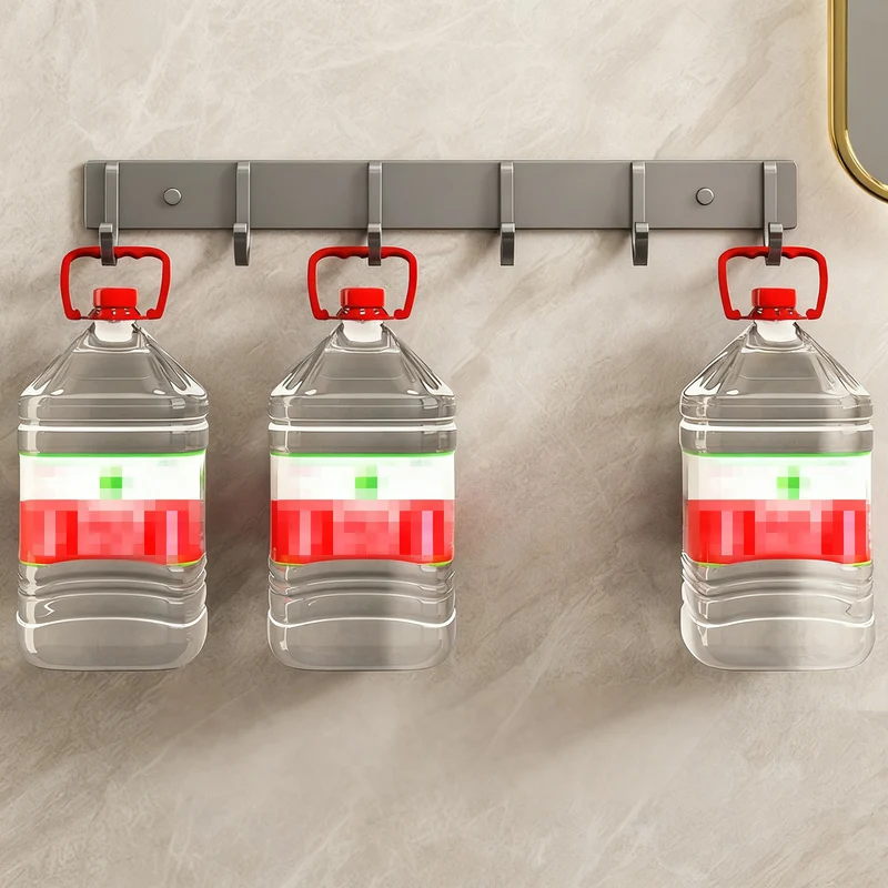 Aluminium coat hooks with adhesive fixation, 3–8 rows