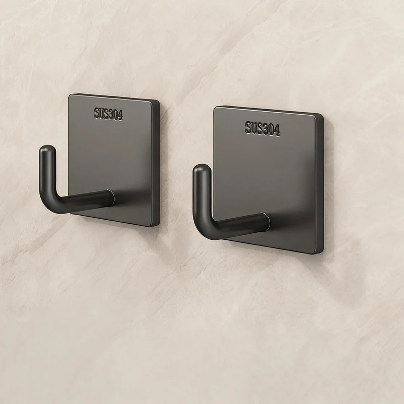 Stainless steel adhesive hooks with strong hold