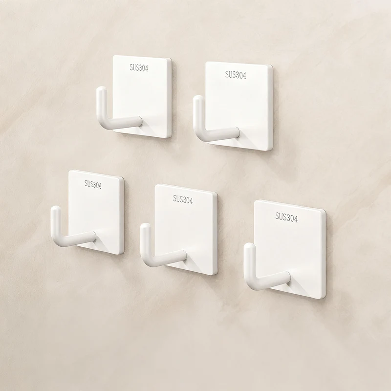 Stainless steel adhesive hooks with strong hold