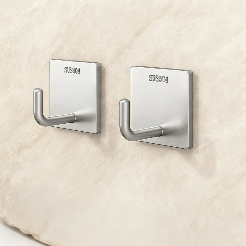 Stainless steel adhesive hooks with strong hold