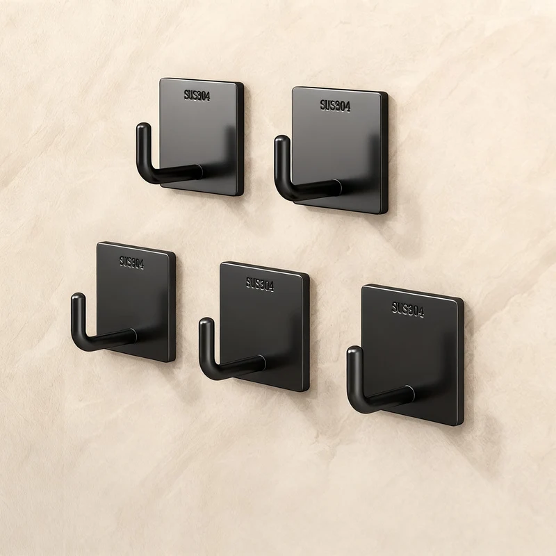 Stainless steel adhesive hooks with strong hold