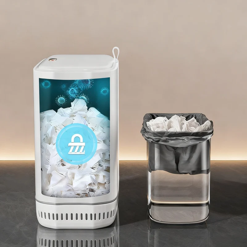 Plastic waste container, narrow, 12 L
