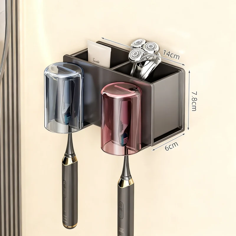 Toothbrush wall holder with toothpaste dispenser