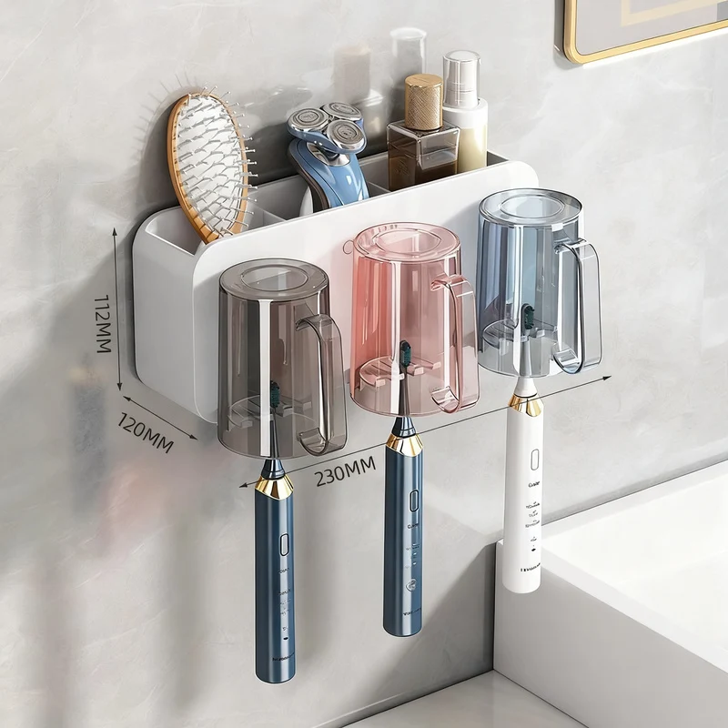 Toothbrush wall holder with toothpaste dispenser