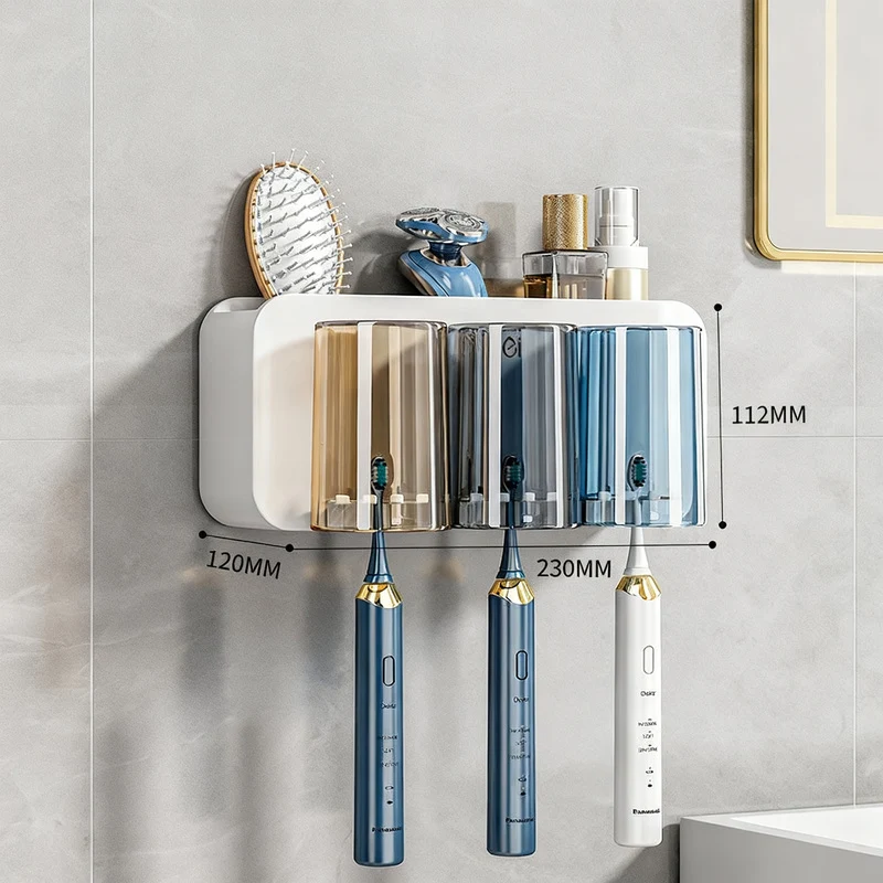 Toothbrush wall holder with toothpaste dispenser