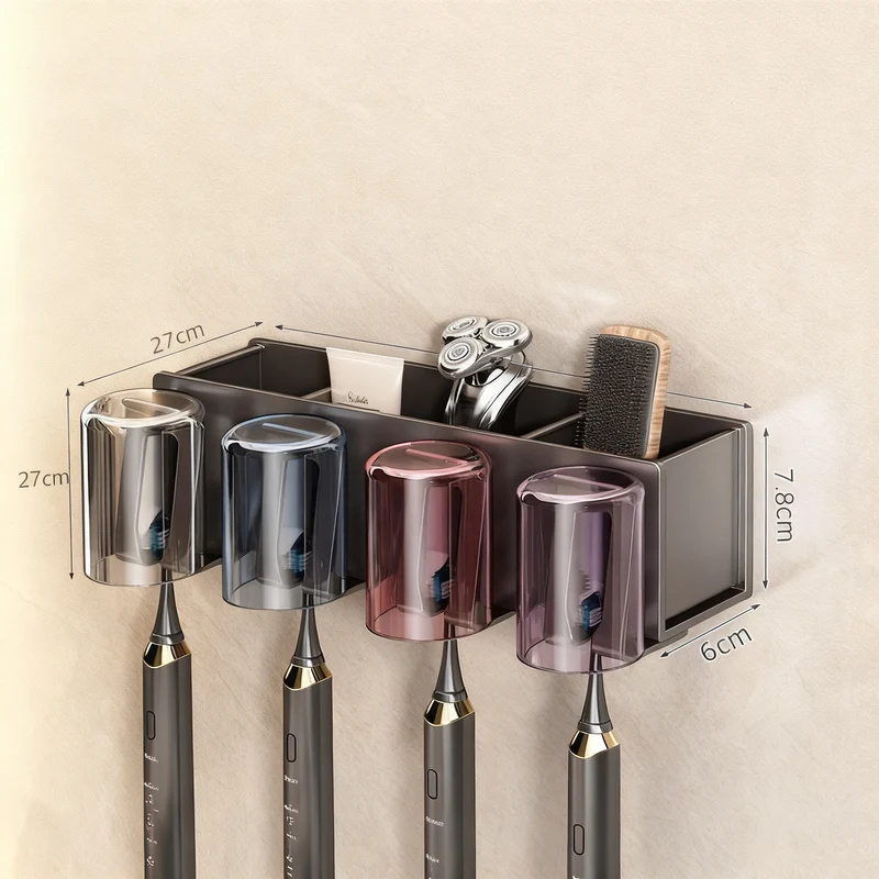 Toothbrush wall holder with toothpaste dispenser