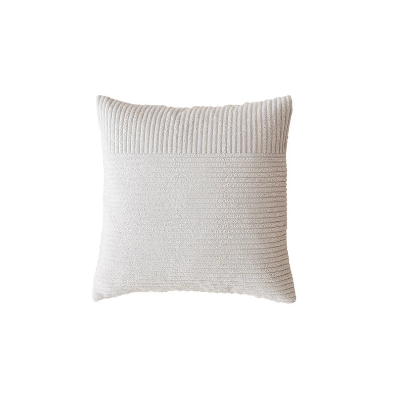 Textured Ribbed Square Decorative Throw Pillow with Removable Cover