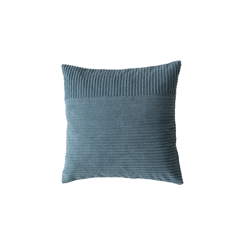 Textured Ribbed Square Decorative Throw Pillow with Removable Cover