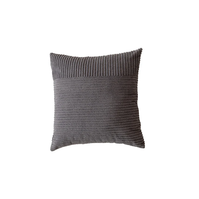 Textured Ribbed Square Decorative Throw Pillow with Removable Cover