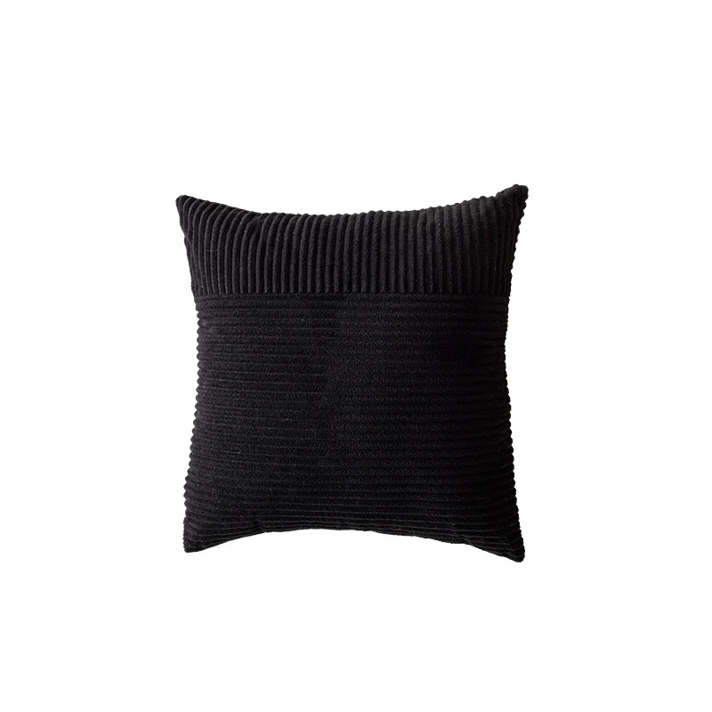 Textured Ribbed Square Decorative Throw Pillow with Removable Cover
