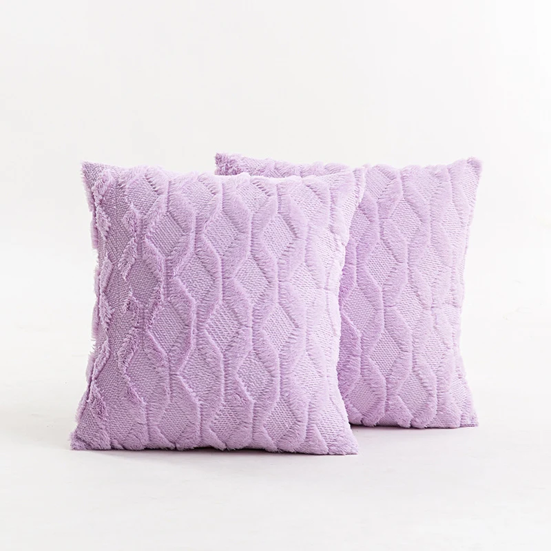 Textured Knit Diamond Tufted Square Throw Pillow Cover with Frayed Edge