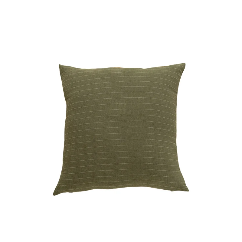 Square Striped Knit Cotton Cushion Cover with Hidden Zip and Soft Insert