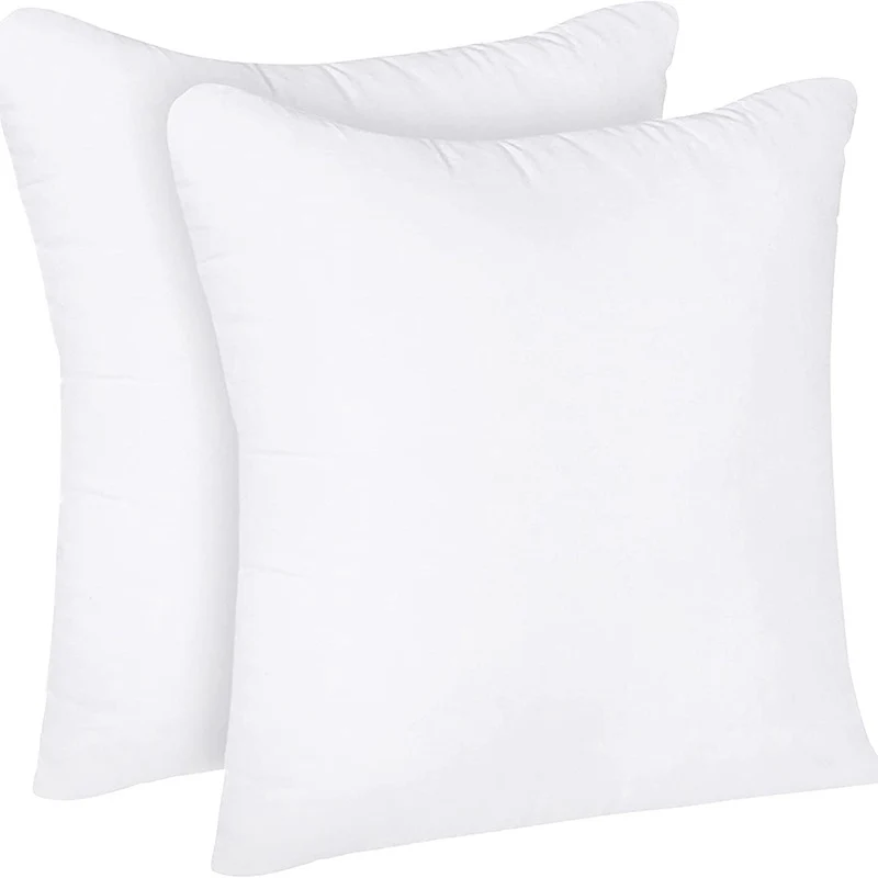 Square Plush Down-Alternative Pillow Insert Duo with Hidden Zipper and Loft Support