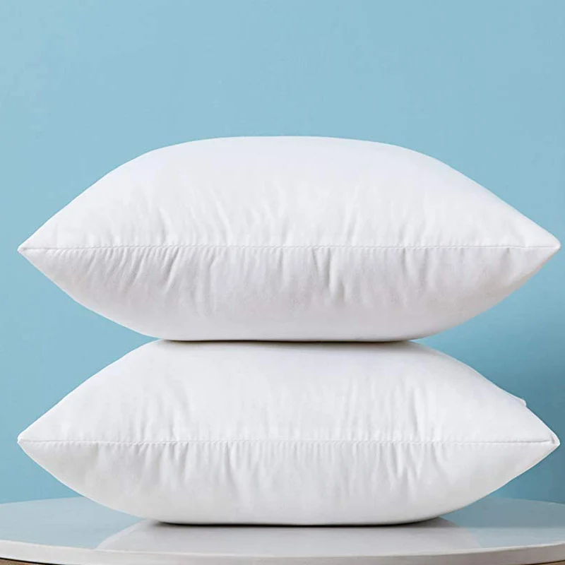 Square Plush Down-Alternative Pillow Insert Duo with Hidden Zipper and Loft Support
