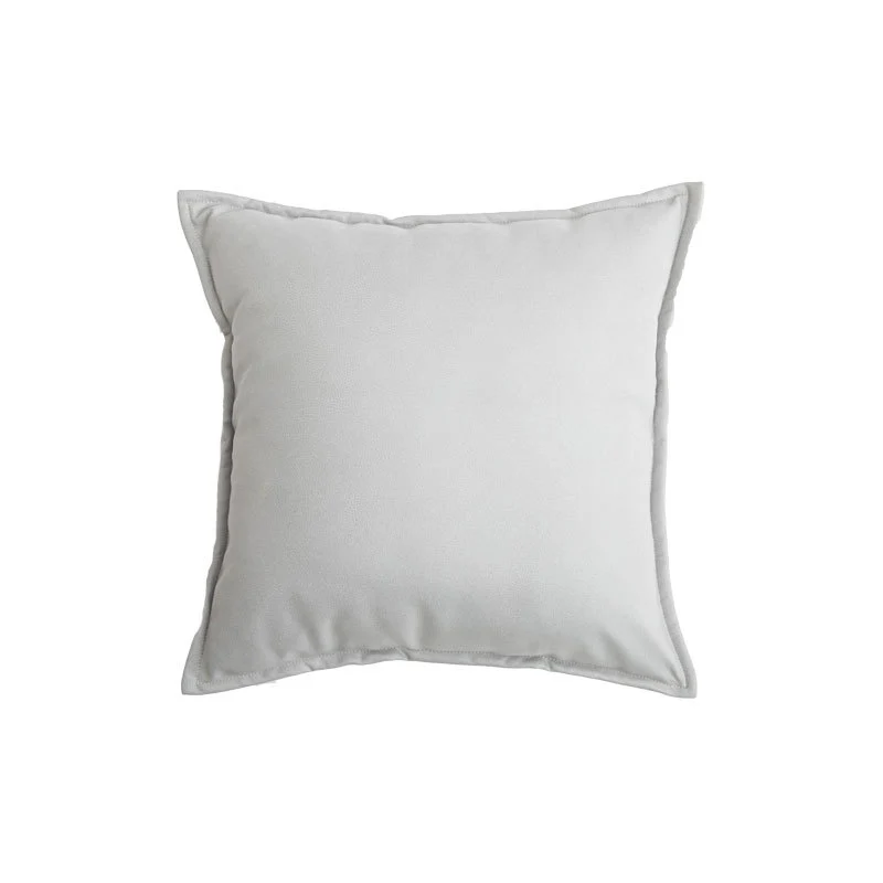 Square Piped-Edge Velvet-Look Decorative Throw Pillow with Removable Zip Cover and Plush Insert