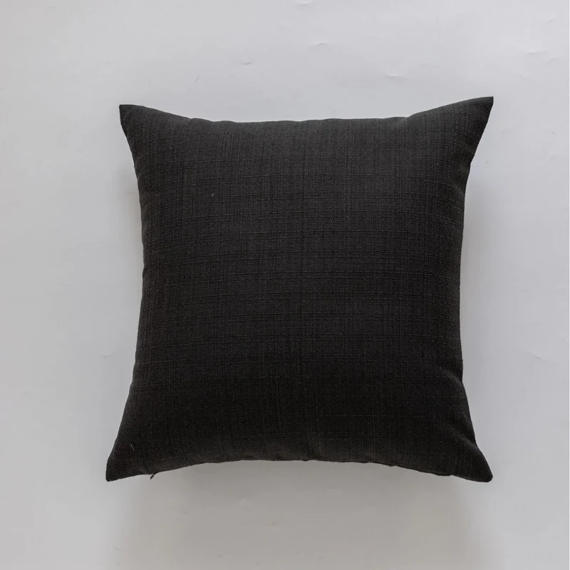 Square Natural Slub Linen Accent Cushion Cover with Welt Trim