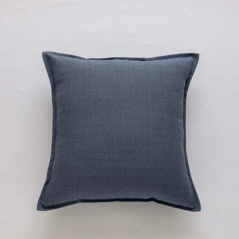 Square Natural Slub Linen Accent Cushion Cover with Welt Trim