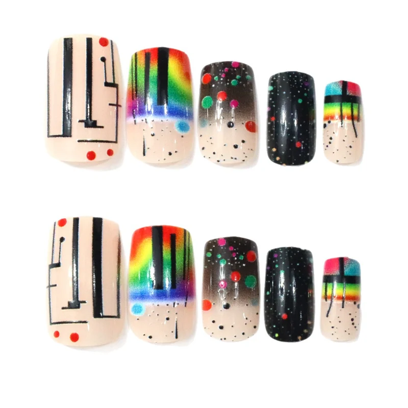 Künstlerische Neon-Acryl-Nagelkunst Karnz