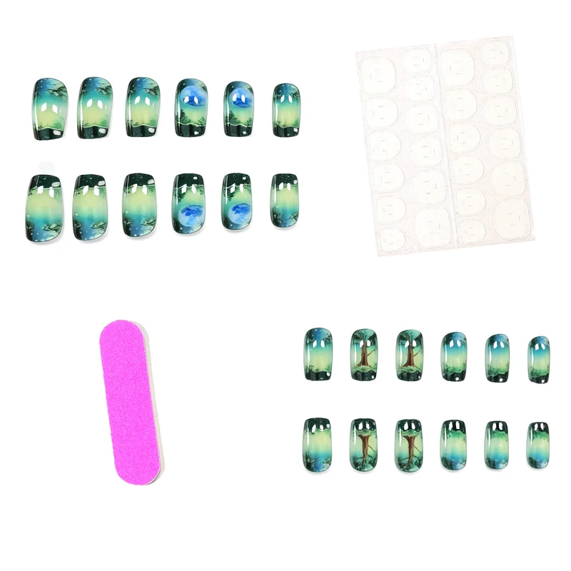 Künstlerisch von der Natur inspirierte Nagelkunsterweiterungen Karnz