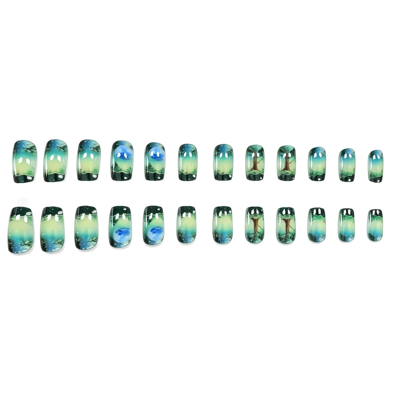 Künstlerisch von der Natur inspirierte Nagelkunsterweiterungen Karnz