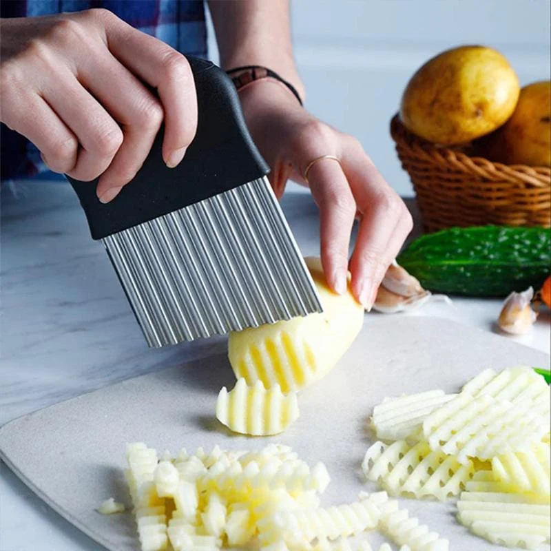 Wavy Blade French Fry Cutter in Stainless Steel | Stornfield
