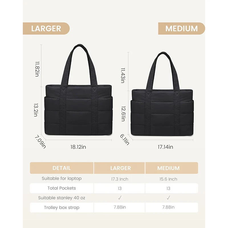 Padded tote bag with practical exterior pockets Stornfield