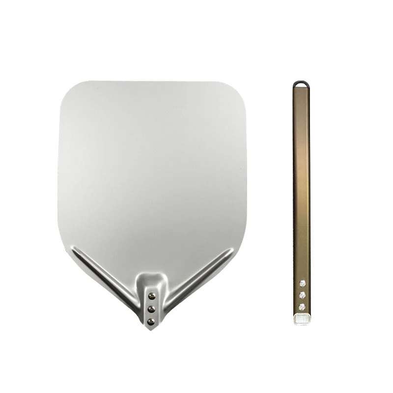 extra-long wooden handled aluminum pizza peel with flat square paddle Stornfield