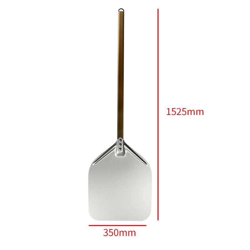 extra-long wooden handled aluminum pizza peel with flat square paddle Stornfield
