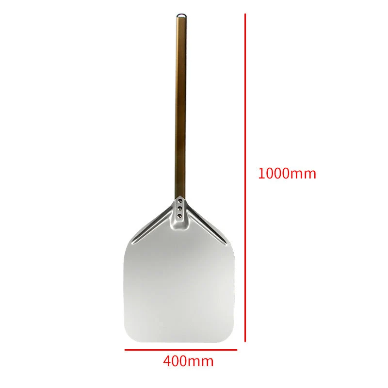 extra-long wooden handled aluminum pizza peel with flat square paddle Stornfield