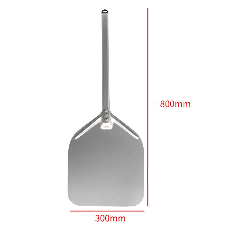 extra-long wooden handled aluminum pizza peel with flat square paddle Stornfield