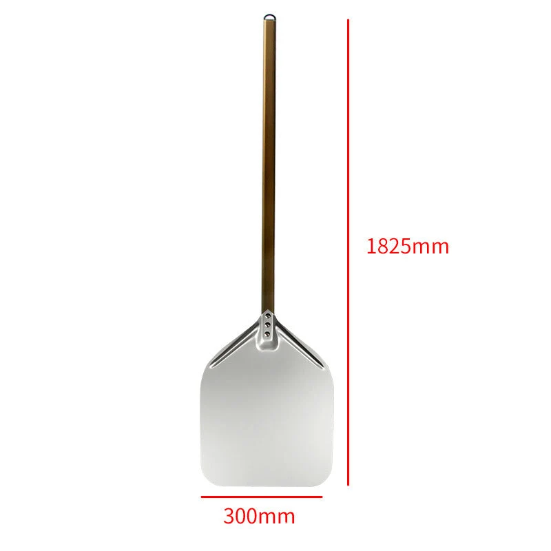 extra-long wooden handled aluminum pizza peel with flat square paddle Stornfield