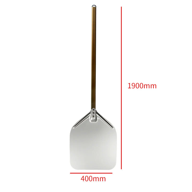 extra-long wooden handled aluminum pizza peel with flat square paddle Stornfield