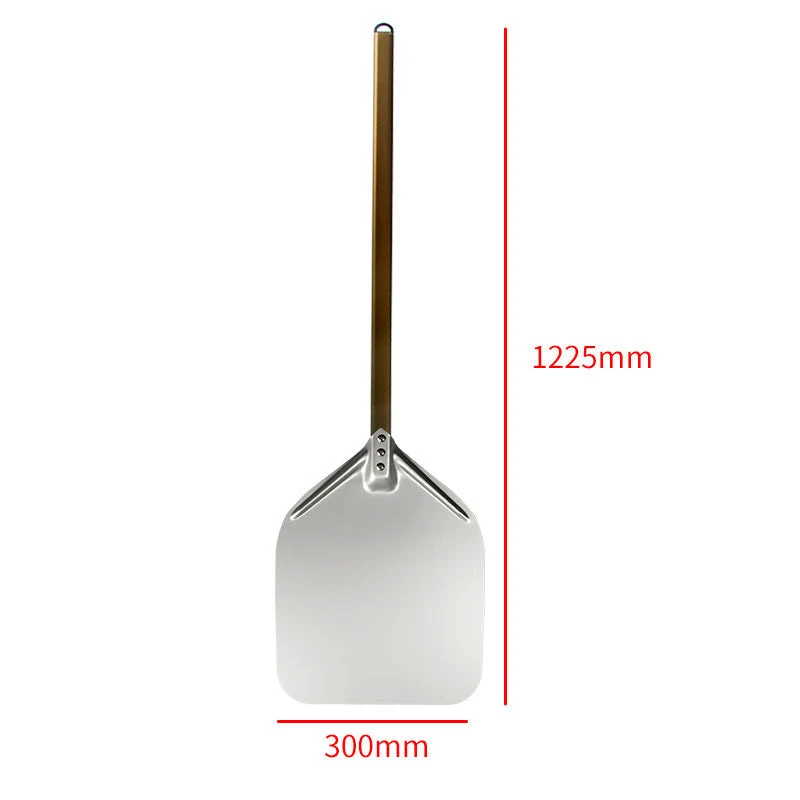 extra-long wooden handled aluminum pizza peel with flat square paddle Stornfield