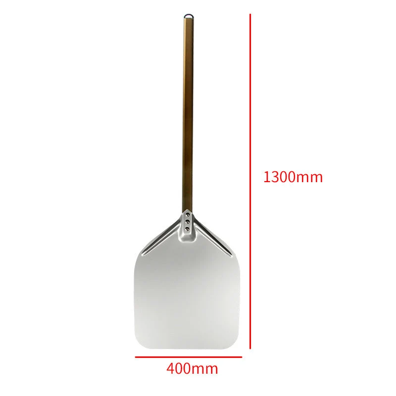 extra-long wooden handled aluminum pizza peel with flat square paddle Stornfield