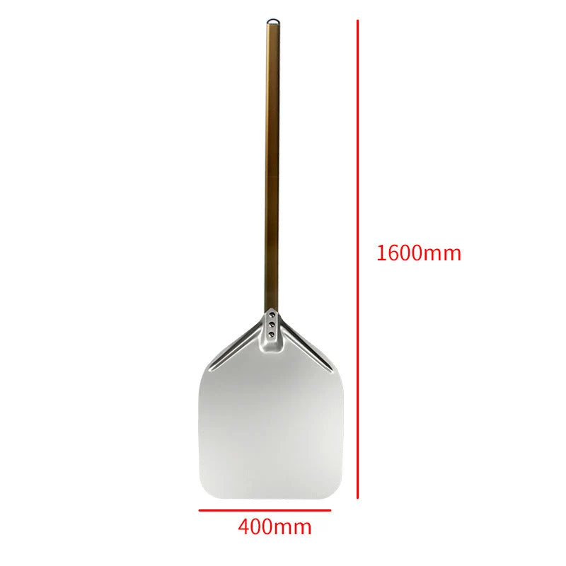 extra-long wooden handled aluminum pizza peel with flat square paddle Stornfield