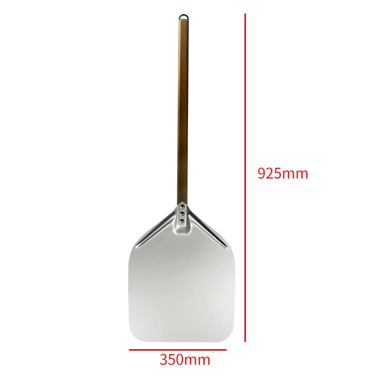 extra-long wooden handled aluminum pizza peel with flat square paddle Stornfield