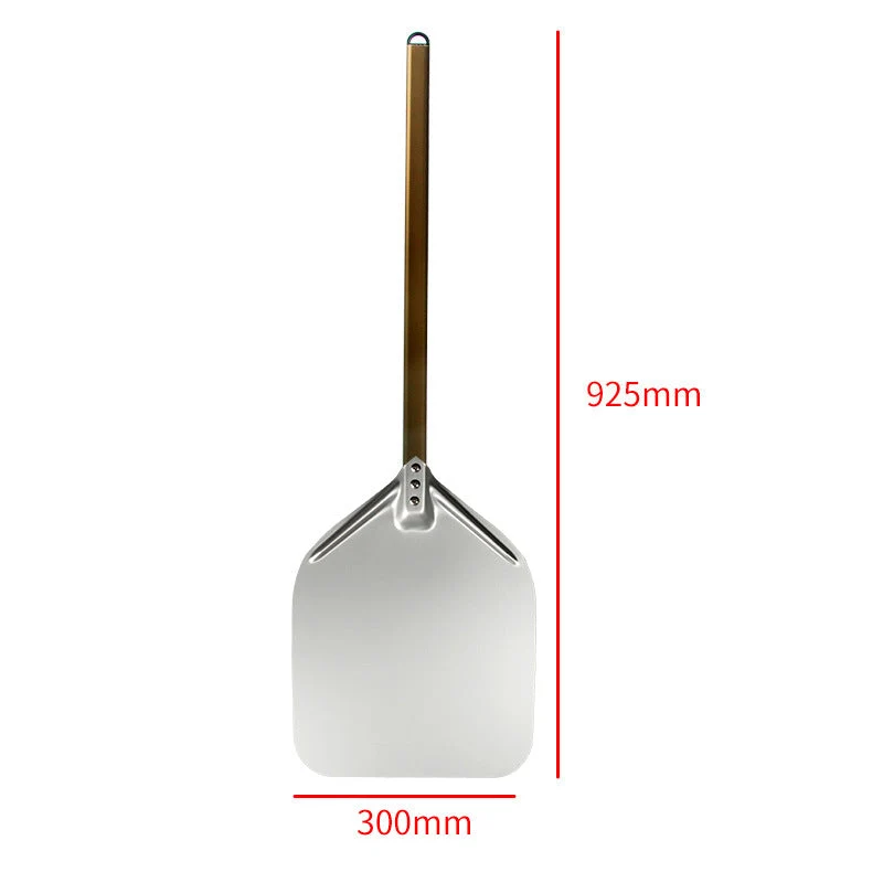 extra-long wooden handled aluminum pizza peel with flat square paddle Stornfield