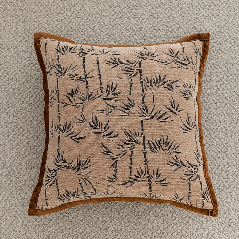 Woven Houndstooth Textured Square Throw Pillow Cover with Piped Edge and Concealed Zipper