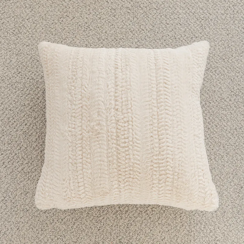Woven Houndstooth Textured Square Throw Pillow Cover with Piped Edge and Concealed Zipper