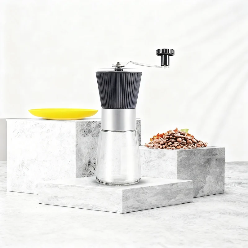 Hand coffee grinder made of stainless steel