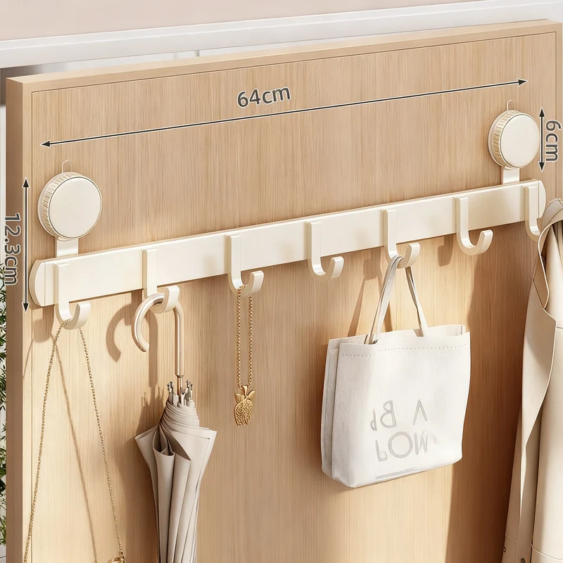 Suction cup hook rack made of space aluminum