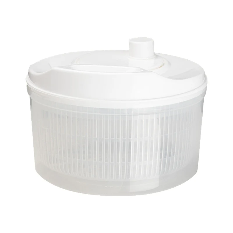 Manual salad spinner made of plastic