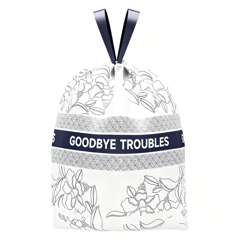 Trash bags with drawstring and handles