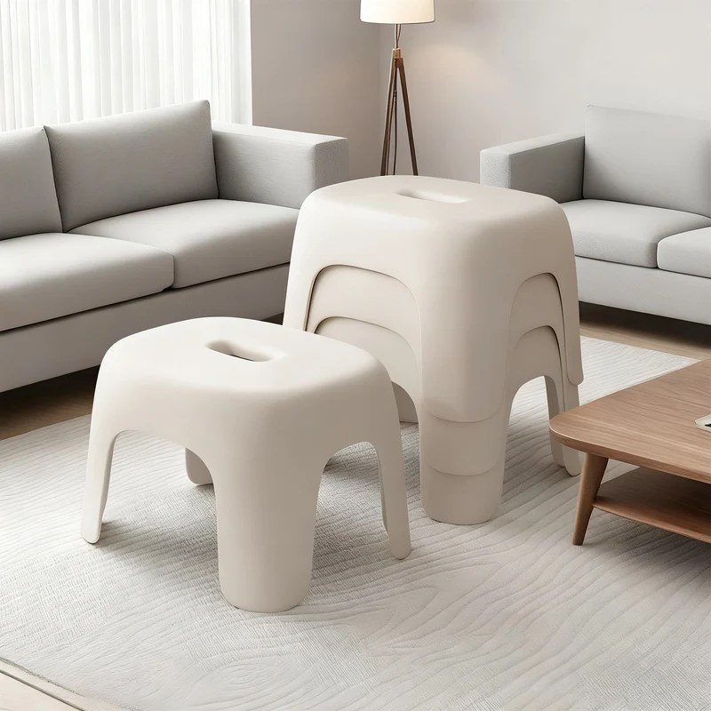 Plastic stool, square, sturdy