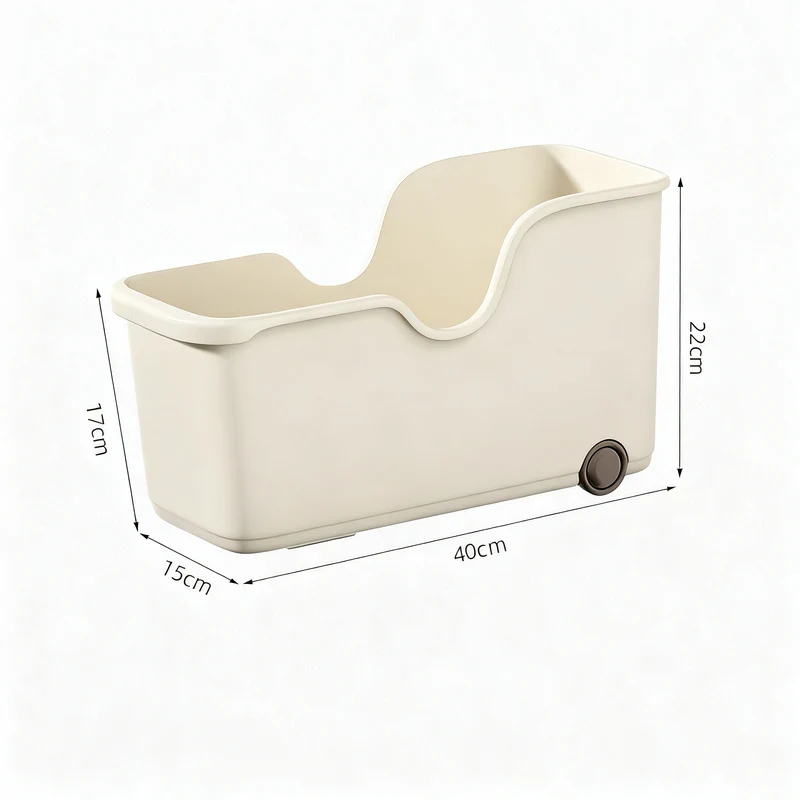 Plastic storage box with wheels, 18 L