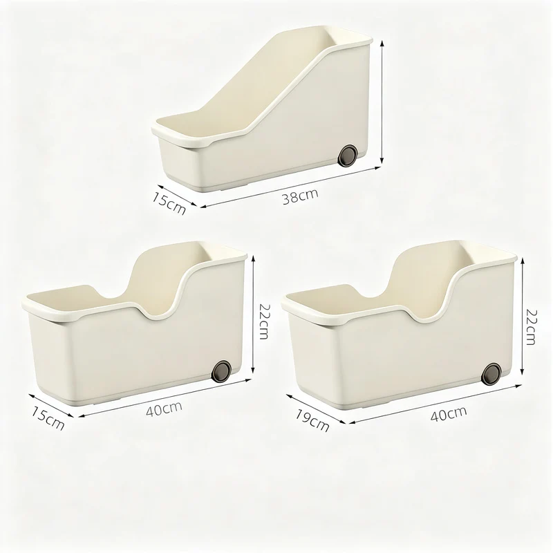 Plastic storage box with wheels, 18 L