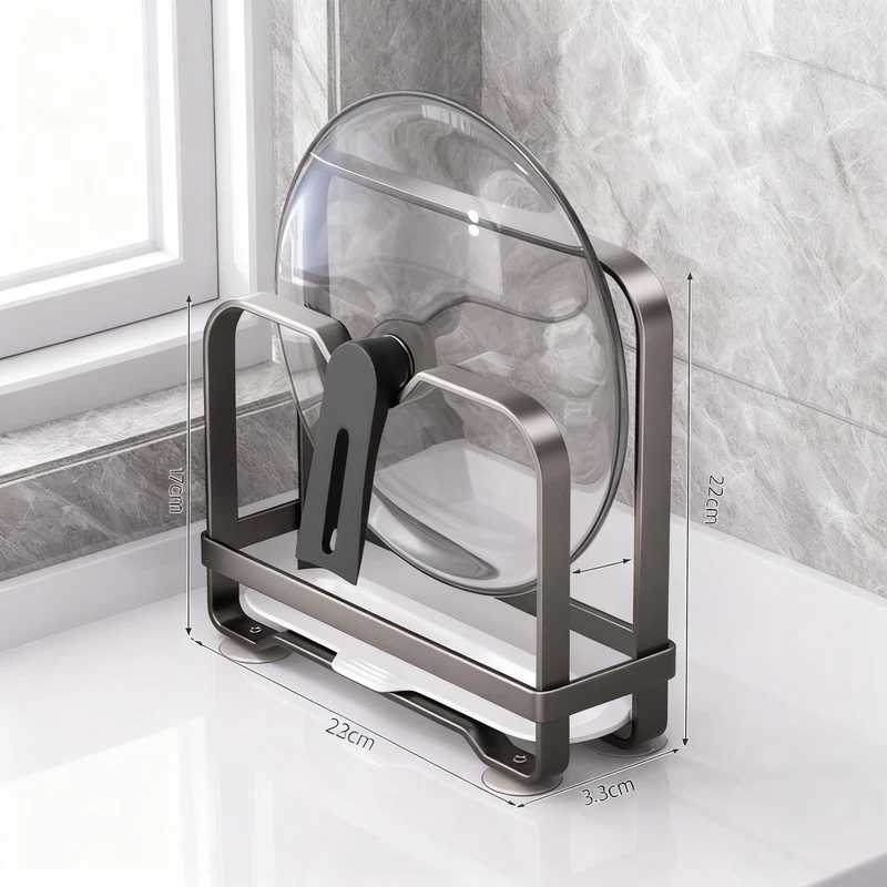 Kitchen stand for lids, knives, and cutting boards