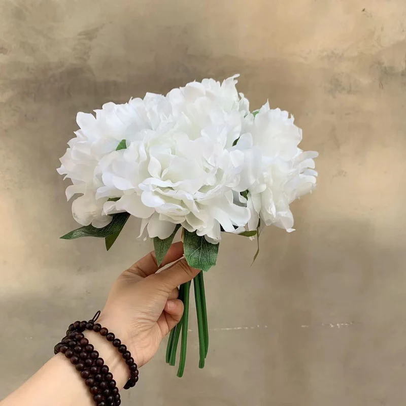 Artificial Floral Bouquet with Lifelike Peonies
