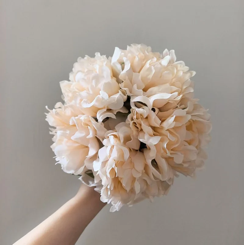 Artificial Floral Bouquet with Lifelike Peonies